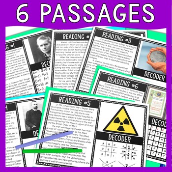 Marie Curie Reading Comprehension and Puzzle Escape Room - Image 2