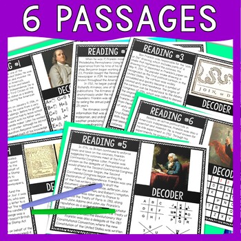 Benjamin Franklin Reading Comprehension and Puzzle Escape Room - Founding Father - Image 2