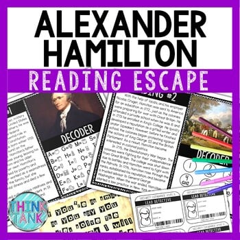 Alexander Hamilton Reading Comprehension and Puzzle Escape Room