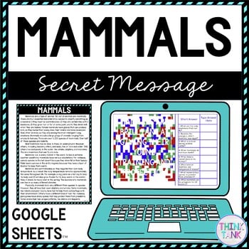 Mammals Secret Message Activity for Google Sheets™