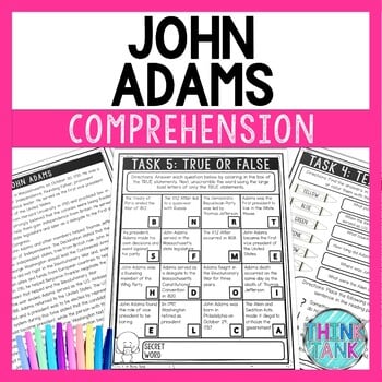 John Adams Comprehension Challenge - Close Reading - Presidents