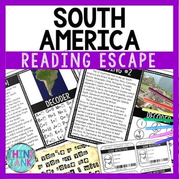 South America Reading Comprehension and Puzzle Escape Room - World Geography