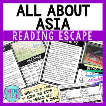 Asia Reading Comprehension and Puzzle Escape Room - World Geography