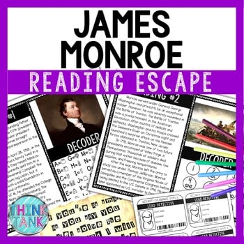 James Monroe Reading Comprehension and Puzzle Escape Room - US Presidents