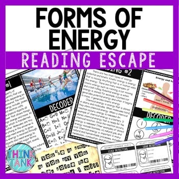 Forms of Energy Reading Comprehension and Puzzle Escape Room - Physics