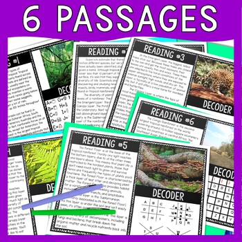 Tropical Rainforests Reading Comprehension and Puzzle Escape Room - Image 2