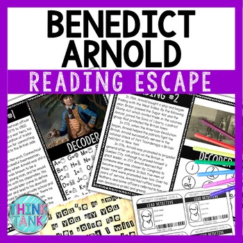 Benedict Arnold Reading Comprehension and Puzzle Escape Room - Revolutionary War