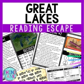 Great Lakes Reading Comprehension and Puzzle Escape Room - Geography