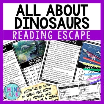 Dinosaurs Reading Comprehension and Puzzle Escape Room