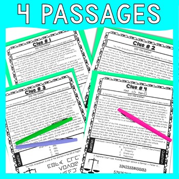 5th Amendment ESCAPE ROOM Activity - Reading Comprehension - Constitution - Image 4