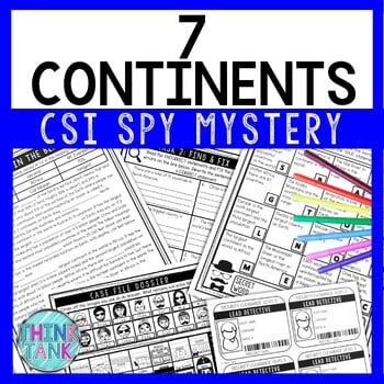 Continents Reading Comprehension CSI Spy Mystery - Close Reading - Geography