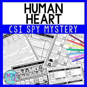 Human Heart Reading Comprehension CSI Spy Mystery - Close Reading