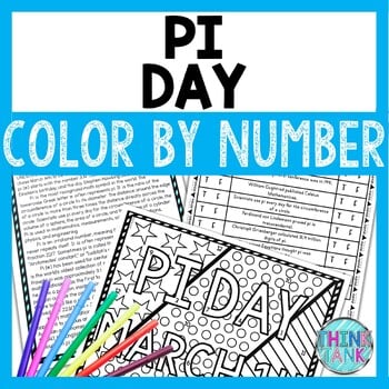 Pi Day Color by Number, Reading Passage and Text Marking - March 14th