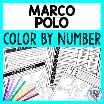 Marco Polo Color by Number - Close Reading & Text Marking - Ancient China
