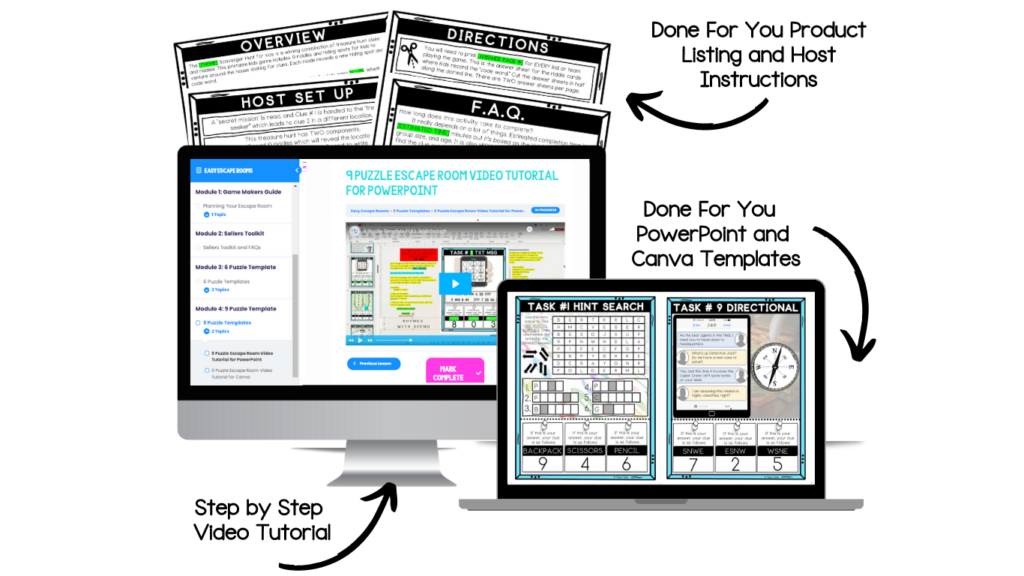 Easy Escape Rooms Templates for Etsy Sellers