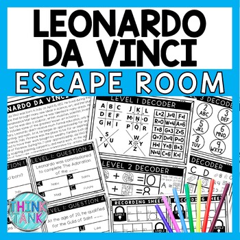 Leonardo da Vinci Escape Room - Task Cards - Reading Comprehension