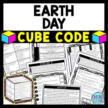 Earth Day Cube Stations - Reading Comprehension Activity - April - Recycling