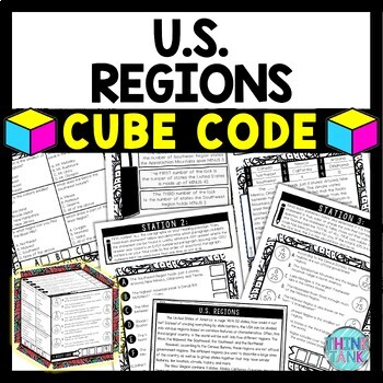 U.S. Regions Cube Stations - Reading Comprehension Activity - Geography