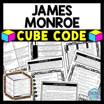 James Monroe Cube Stations - Reading Comprehension Activity - Founding Fathers