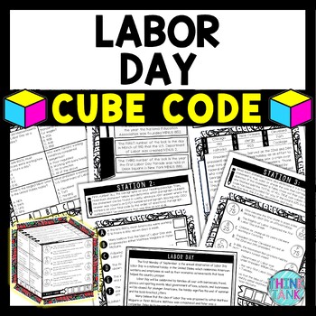Labor Day Cube Stations - Reading Comprehension Activity - Back to School