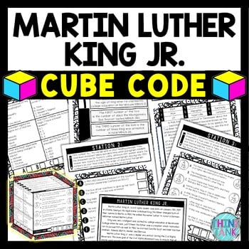 Martin Luther King Jr Cube Stations - Reading Comprehension Activity - MLK Day