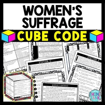Women's Suffrage Cube Stations - Reading Comprehension Activity - Voting Rights
