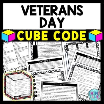 Veterans Day Cube Stations - Reading Comprehension Activity - November