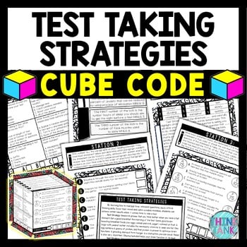 Test Taking Strategies Cube Stations - Reading Comprehension Activity -Test Prep