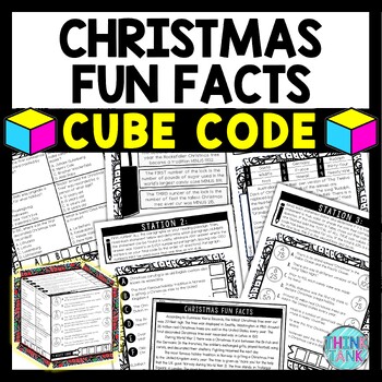 Christmas Fun Facts Cube Stations - Reading Comprehension Activity