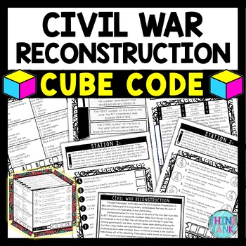 Civil War Reconstruction Cube Stations - Reading Comprehension Activity