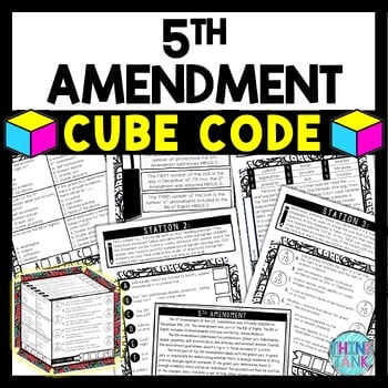 5th Amendment of US Constitution Cube Stations - Reading Comprehension Activity