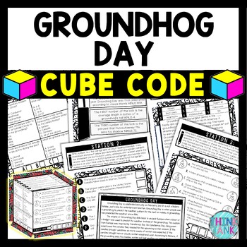 Groundhog Day Cube Stations - Reading Comprehension Activity - February