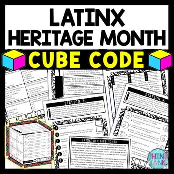 Hispanic Heritage Month Cube Stations - Reading Comprehension Activity - Latinx