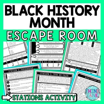 Black History Month Escape Room Stations - Reading Comprehension Activity