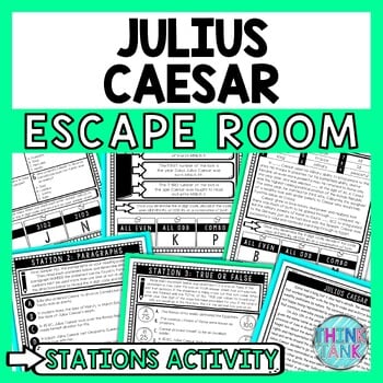 Julius Caesar Escape Room Stations - Reading Comprehension Activity