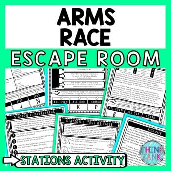 Arms Race Cold War Escape Room Stations - Reading Comprehension Activity