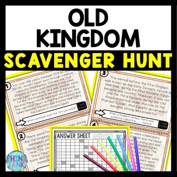 Old Kingdom Scavenger Hunt Reading Comprehension Activity  - Ancient Egypt