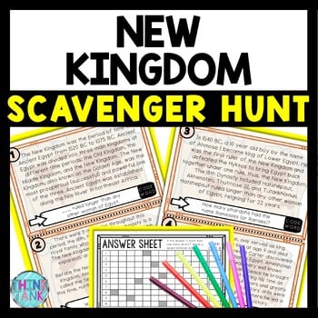 New Kingdom Scavenger Hunt Reading Comprehension Activity  - Ancient Egypt