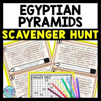 Egyptian Pyramids Scavenger Hunt Reading Comprehension Activity  - Ancient Egypt