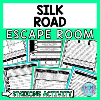 Silk Road Escape Room Stations - Reading Comprehension Activity - Ancient China