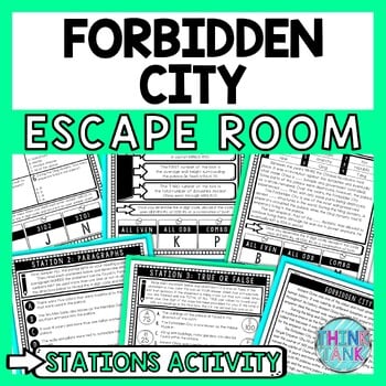 Forbidden City Escape Room Stations - Reading Comprehension Activity