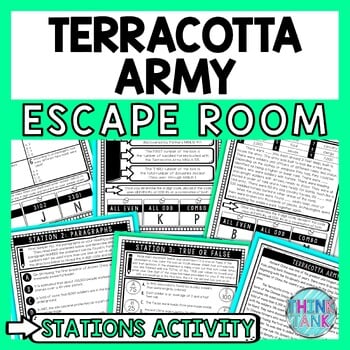 Terracotta Army Escape Room Stations - Reading Comprehension Activity - China