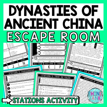 Dynasties of Ancient China Escape Room Stations Reading Comprehension Activity