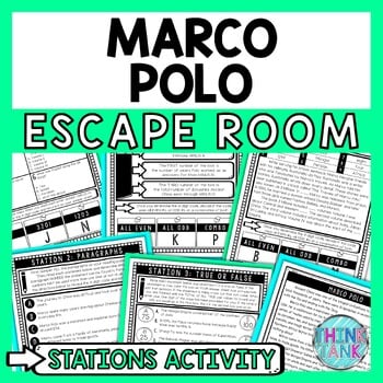 Marco Polo Escape Room Stations - Reading Comprehension Activity - Ancient China