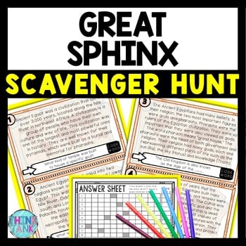 Great Sphinx Scavenger Hunt Reading Comprehension Activity  - Ancient Egypt