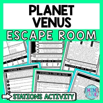 Venus Escape Room Stations - Reading Comprehension Activity - Solar System