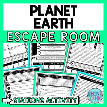 Earth Escape Room Stations - Reading Comprehension Activity - Solar System