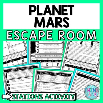Mars Escape Room Stations - Reading Comprehension Activity - Solar System