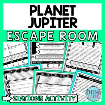 Jupiter Escape Room Stations - Reading Comprehension Activity - Solar System