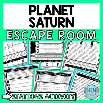 Saturn Escape Room Stations - Reading Comprehension Activity - Solar System